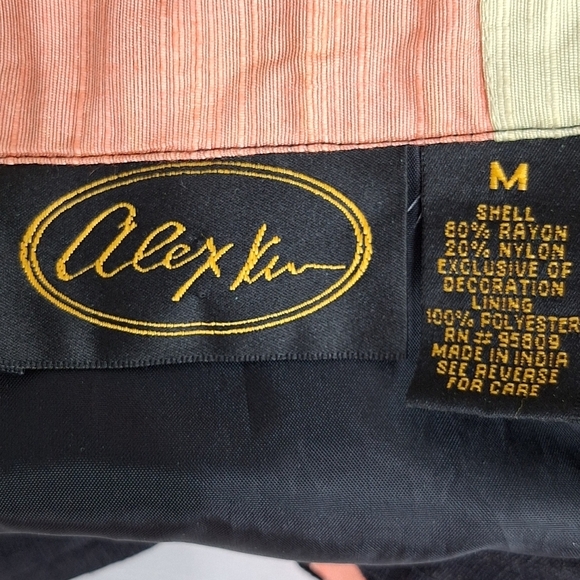 Alex Kim Multicolor Embroidered Floral Patchwork Bohemian Art to Wear Jacket- M - Picture 12 of 13